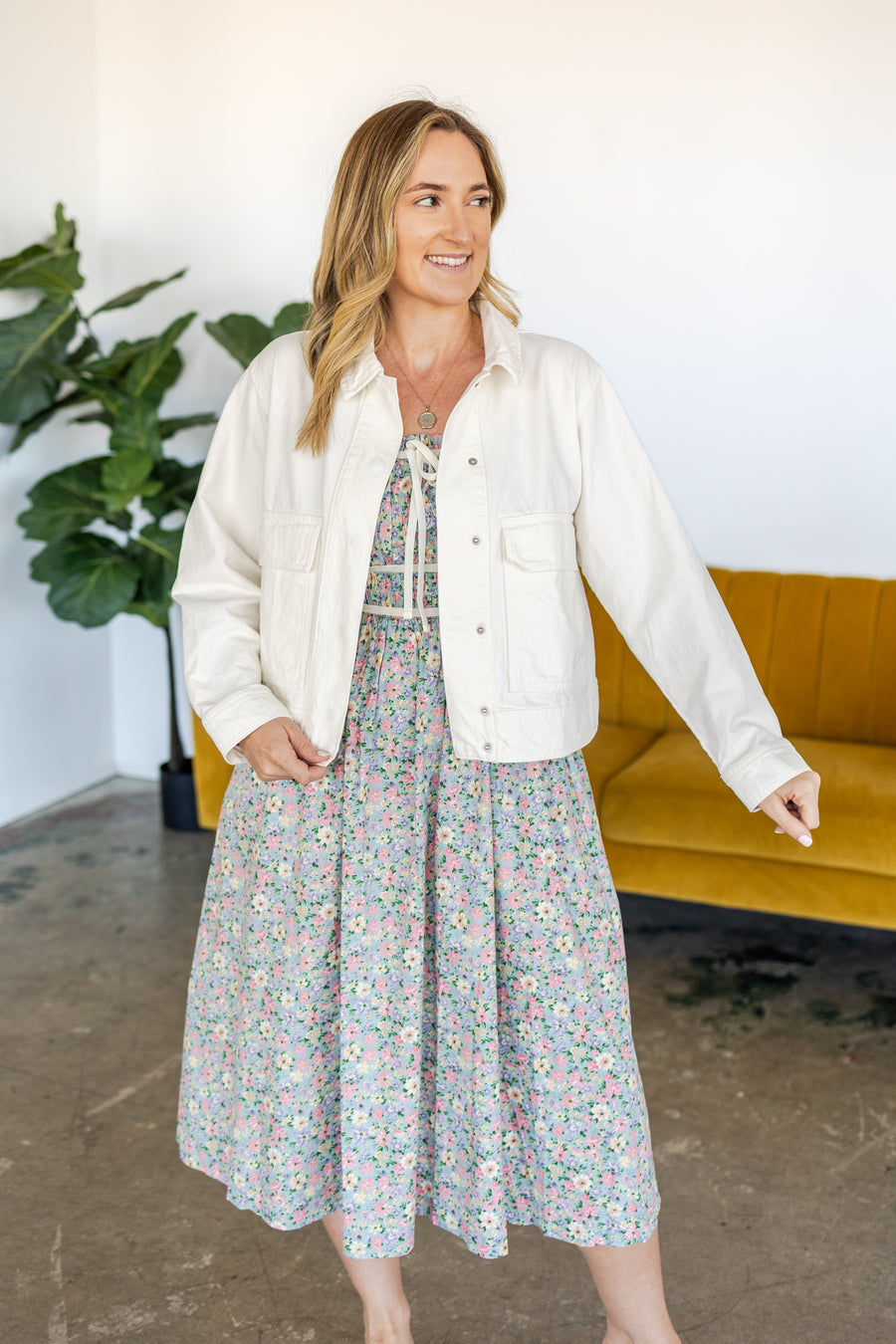 Washed Cotton Jacket - White