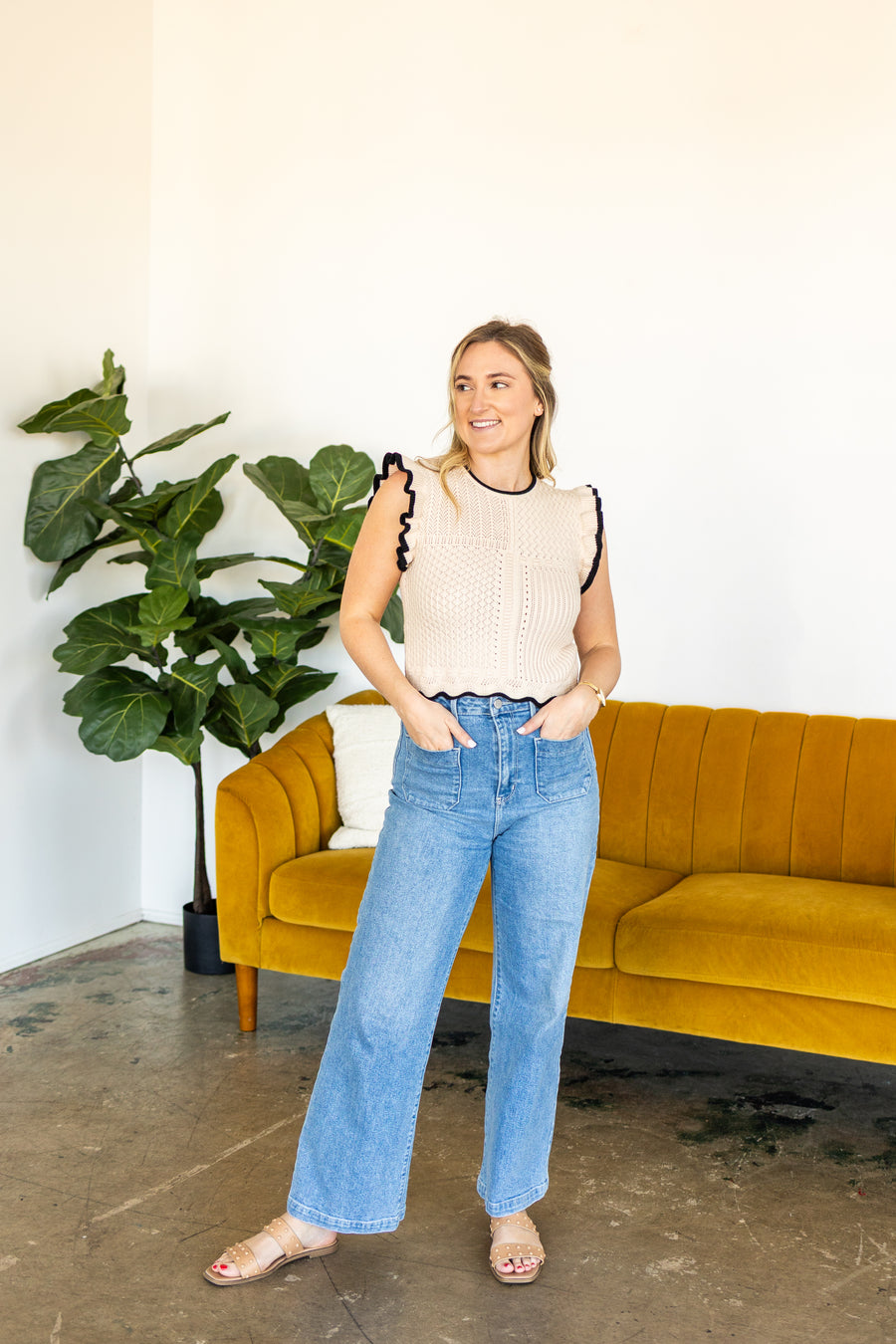 Ruffle Knitted Top