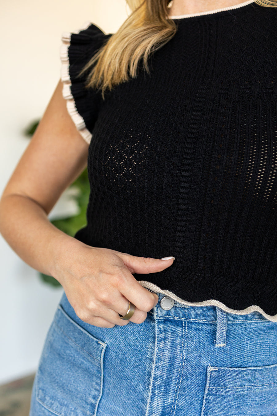 Ruffle Knitted Top