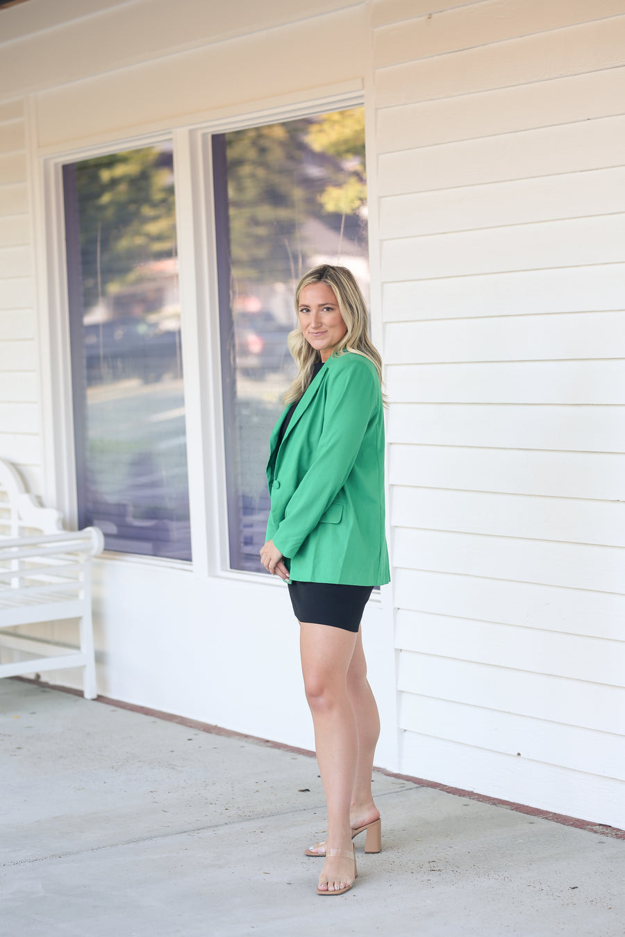 Kelly Green Linen Blazer