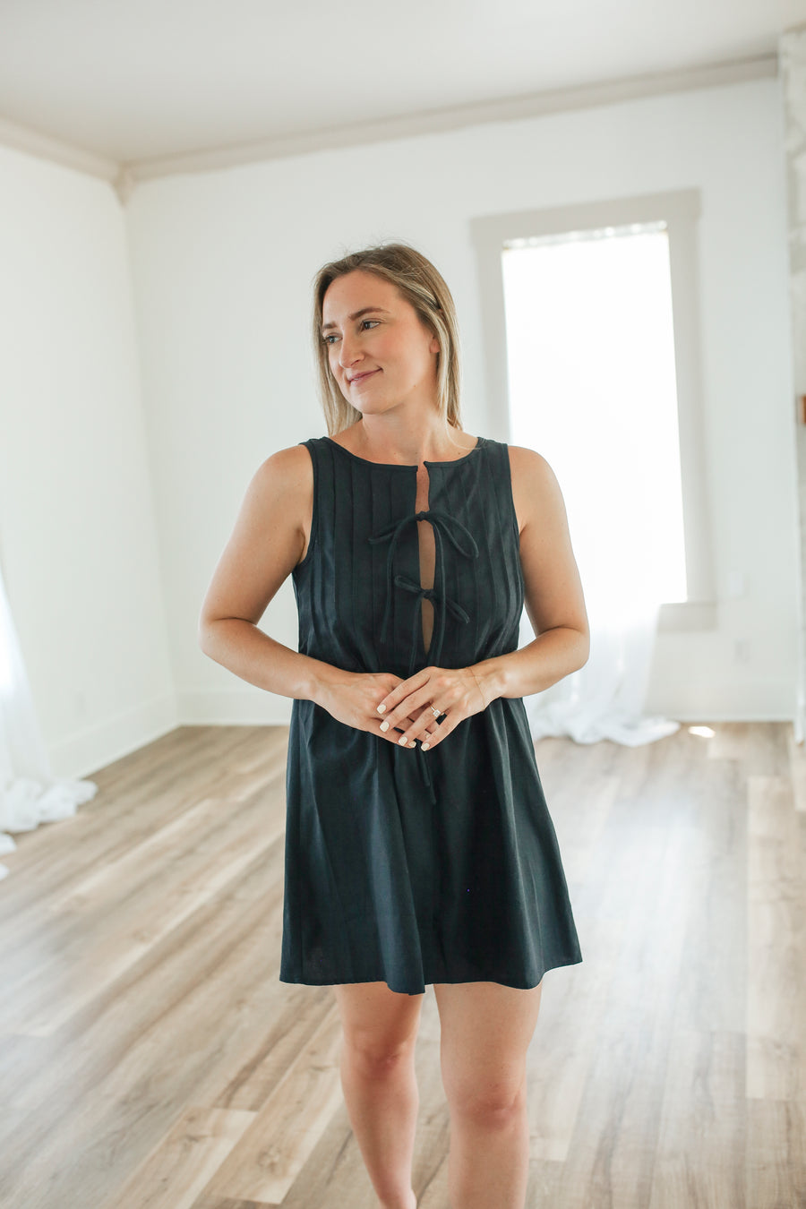 Navy Linen Mini Dress la bella boutique nc Navy Linen Mini Dress la bella boutique nc