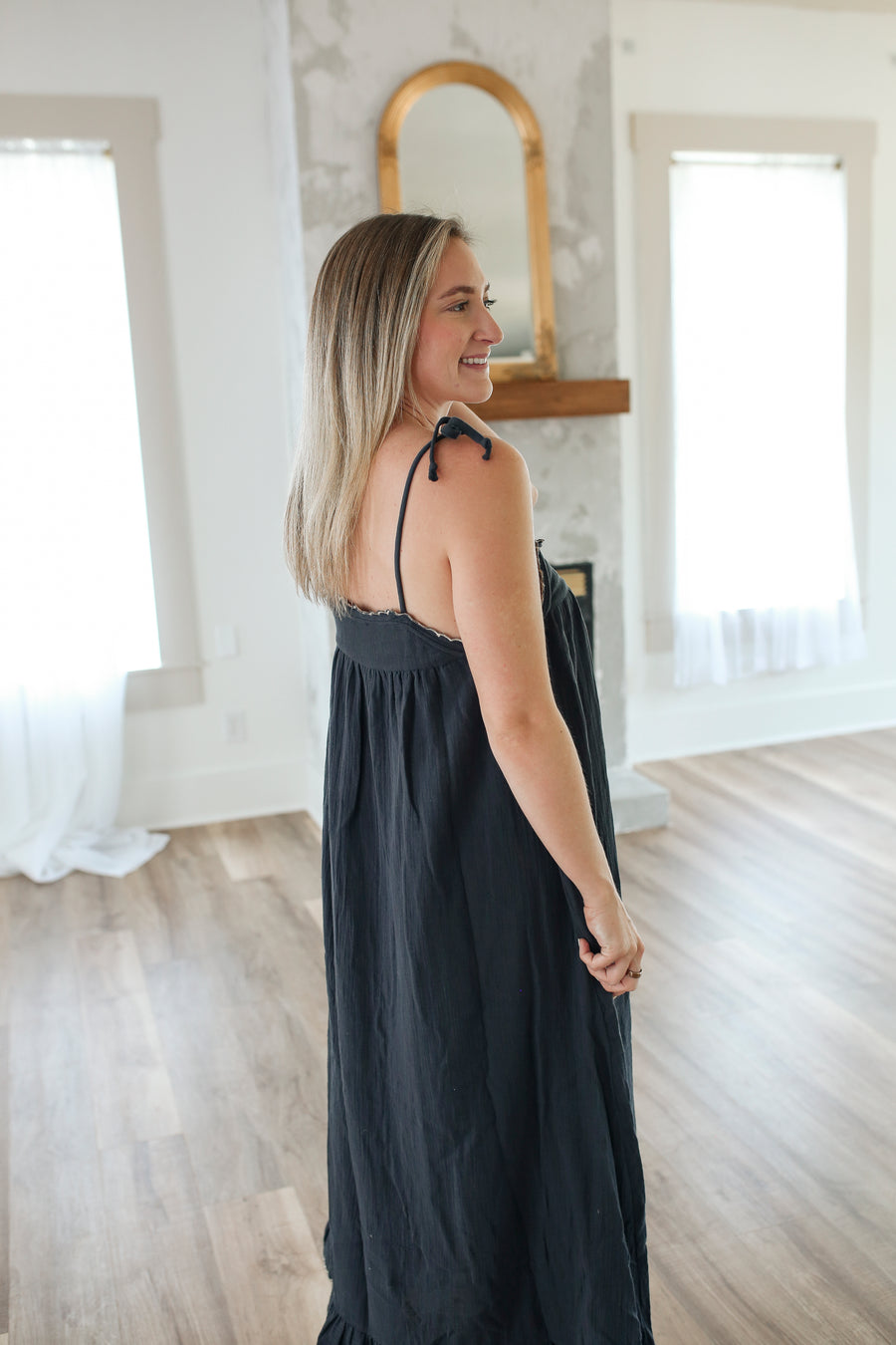 Embroidered Detail Gauze Dress Embroidered Detail Gauze Dress
